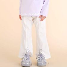 裾リボン付きストレッチツイルパンツ(80~130cm)