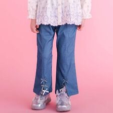 裾リボン付きストレッチツイルパンツ(80~130cm)