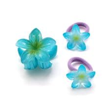 ハイビスカスヘアクリップ＋ヘアゴム3点セット