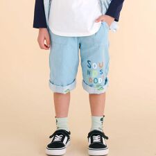 ダンガリーチェックリバーシブル7分丈パンツ(80~130cm)