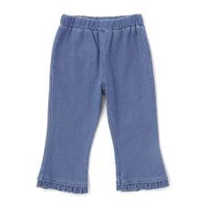 裾フリル7分丈デニムニットチェックレギンス(80~120cm)