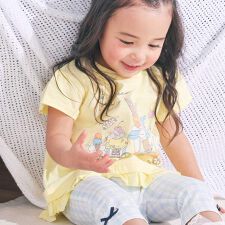 【スララク/防汚加工/オーガニックコットン】ときめき女の子半袖Tシャツ(80~130cm)