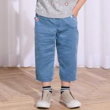 ポケット電車刺しゅう7分丈デニムパンツ(80~130cm)