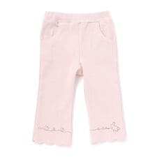 裾スカラップハートウサギ・イヌ・クマ刺しゅう7分丈パンツ(80~120cm)