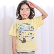 操縦席プリント天竺Tシャツ(80~130cm)