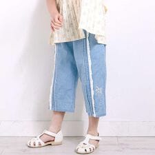 ウエストリボン付き7分丈リラックスパンツ(90~130cm)