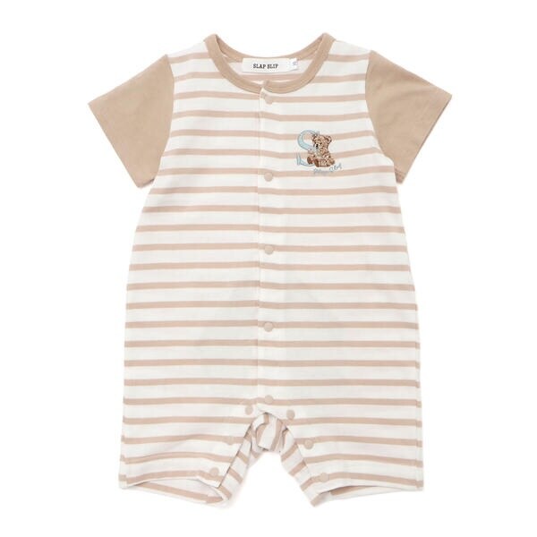 おしりクマさんボーダー切り替えロンパースベビー(60~80cm) | スラップ
