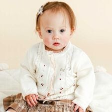 スラップスリップ ベビー(SLAP SLIP BABY)のチェリーハート刺しゅうニットカーディガンベビー(70~80cm)