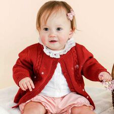 スラップスリップ ベビー(SLAP SLIP BABY)のチェリーハート刺しゅうニットカーディガンベビー(70~80cm)