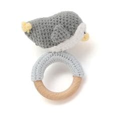 スラップスリップ ベビー(SLAP SLIP BABY)の【お揃い】アニマルクマウサギペンギン恐竜すやすやモチーフ編みぐるみ木製歯がためベビー