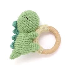 スラップスリップ ベビー(SLAP SLIP BABY)の【お揃い】アニマルクマウサギペンギン恐竜すやすやモチーフ編みぐるみ木製歯がためベビー