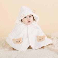 スラップスリップ ベビー(SLAP SLIP BABY)の【お揃い】アニマルクマウサギネコ恐竜ポコポコボアフード付き2WAYマントベビー(50~90cm)