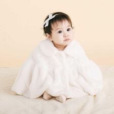 スラップスリップ ベビー(SLAP SLIP BABY)の【お揃い】襟付きハート柄ファー2WAYマントベビー(50~90cm)