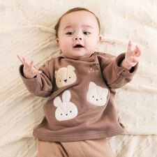 スラップスリップ ベビー(SLAP SLIP BABY)のアニマルウサギクマネコパッチトレーナーベビー(70~80cm)