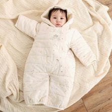 スラップスリップ ベビー(SLAP SLIP BABY)の【お揃い】総柄胸刺しゅう裏フリースタフタバギーオールベビー(50~80cm)