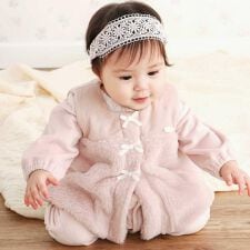 スラップスリップ ベビー(SLAP SLIP BABY)のスウェードファー切り替えバルーンベストベビー(70~80cm)