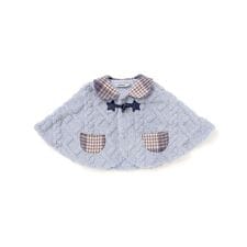 スラップスリップ ベビー(SLAP SLIP BABY)の【お揃い】チェック襟付きケーブルボアマントベビー(50~90cm)