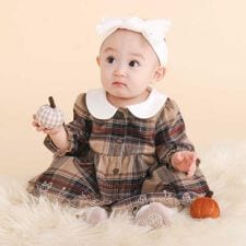 スラップスリップ ベビー(SLAP SLIP BABY)の【お揃い】チェックワンピース+シンプルレギンス2点セット(70~80cm)