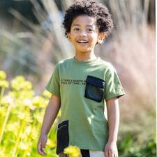 【速乾】ナイロン＋メッシュポケット天竺Tシャツ(100~160cm)