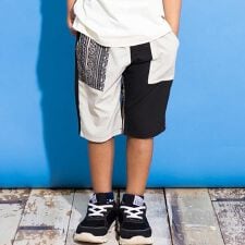 【お揃い】5.5分丈ネイティブ柄切り替えウェザーパンツ(100~160cm)