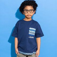 【速乾】柄レースレイヤード風BIGTシャツ(100~160cm)