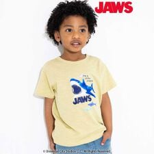 【JAWS（ジョーズ）】 レトロイラスト＆WASKロゴスラブ天竺Tシャツ(100~160cm)