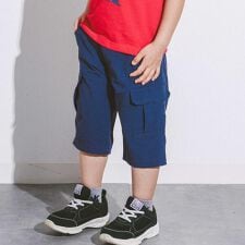 6分丈ガラ切り替えリップストップカーゴパンツ(100~160cm)