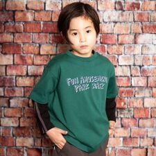 ロゴプリントBIG半袖Tシャツ＆袖テープ長袖Tシャツセット(100~160cm)
