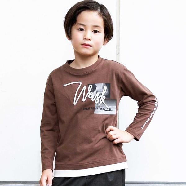 【新品】ワスク　ロンT、パーカー、パンツ3点セット ワスク WASK ワッペンTシャツ＋ロゴ柄ロンT セット(100~160cm