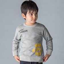 ロゴ刺しゅう＆プリントトレーナー(100~160cm)