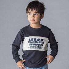 バイカラーロゴ裏毛トレーナー(100~160cm)