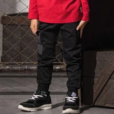 ロゴ刺しゅうストレッチツイルジャガーパンツ(100~160cm)