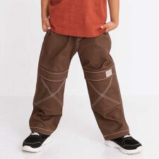 アーカイブ配色ステッチ ワイドストレッチパンツ(110~160cm)