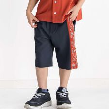 5.5分丈 パームステッチバイカラー トロストレッチパンツ(110~160cm)