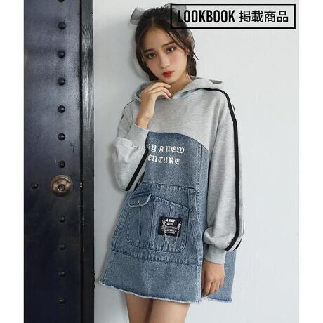 デニム切替デザインワンピース アナップキッズ ガール Anap Kids Girl ファッション通販 マルイウェブチャネル