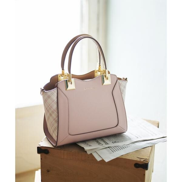 チェック柄 ハンドル金具トート | アンドシュエット(& chouette