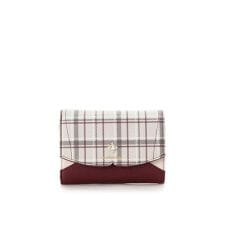 オリジナルチェック ビジュー付き折財布