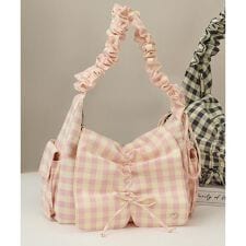 アンドシュエット(& chouette)のギンガムチェック リボンギャザーショルダーバッグ