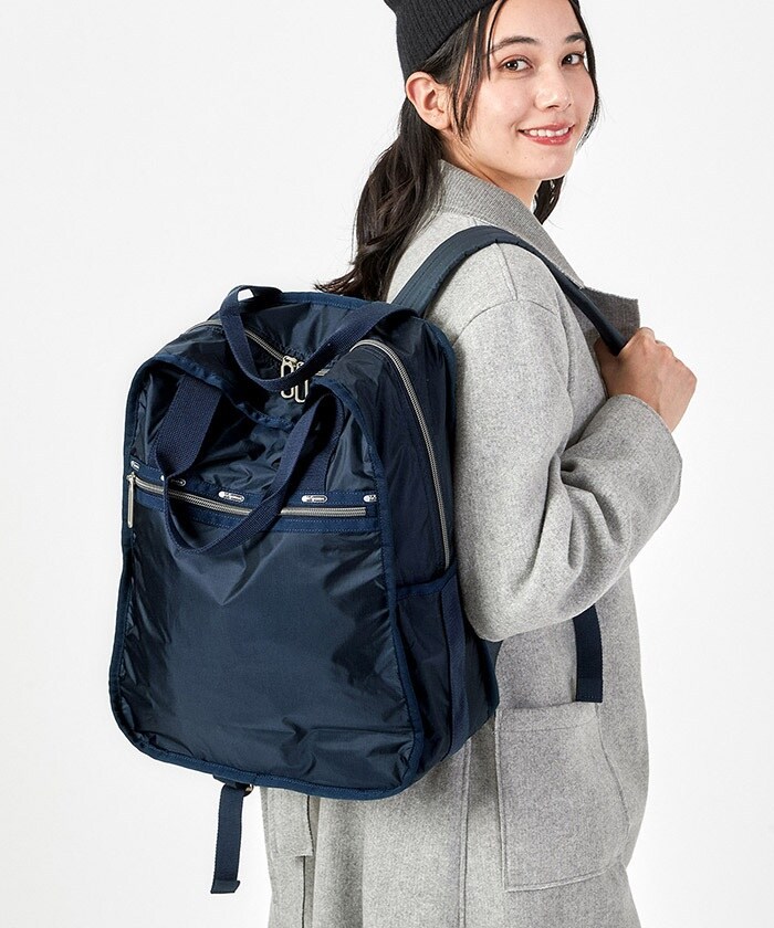 【美品】LeSportsac リュックサック ハンドバッグ2way ブラック系