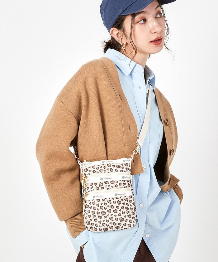 美品 レスポートサック ボストン ハート柄 かわいい グレー ぎこちなく 