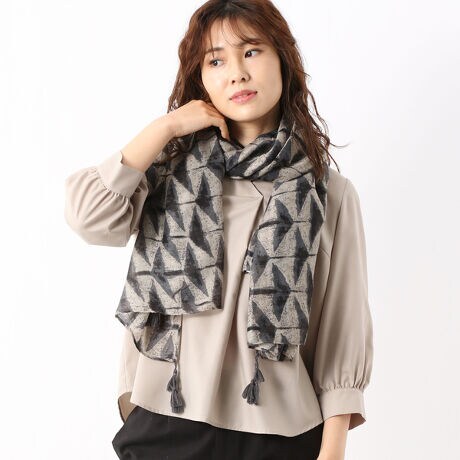 タッセル付き柄ストール ユウキュウ U Q ファッション通販 マルイウェブチャネル