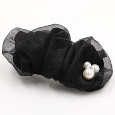 シースルーギャザーパール付きコサージュ