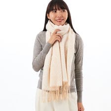 リーフ柄ジャガードストール