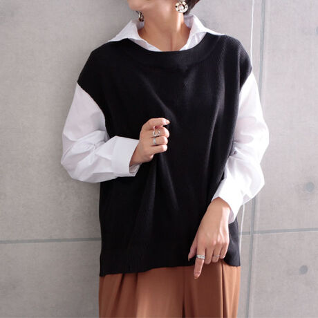 Ll 5l フェイクレイヤードニットベストシャツ 大きいサイズ レディース トップス ニット 長袖 ゴールドジャパン Goldjapan Cpdai ファッション通販 マルイウェブチャネル