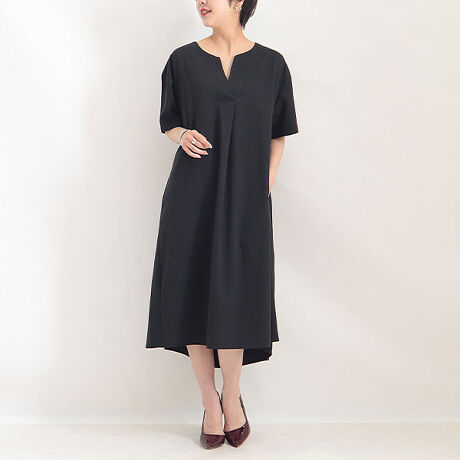 Ll 5l キーネックaラインワンピース 大きいサイズ レディース ワンピース 半袖 Aライン ゴールドジャパン Goldjapan Sw 0365 ファッション通販 マルイウェブチャネル