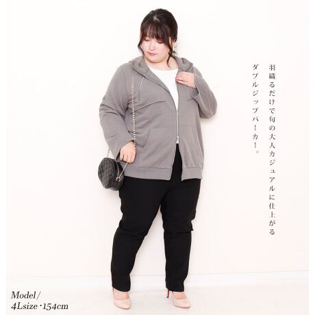 Ll 5l ダブルジップパーカー 大きいサイズレディース トップス パーカー フーディー フード ゴールドジャパン Goldjapan ファッション通販 マルイウェブチャネル
