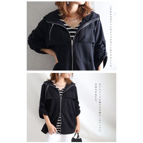 Ll 5l ダブルジップパーカー 大きいサイズレディース トップス パーカー フーディー フード ゴールドジャパン Goldjapan ファッション通販 マルイウェブチャネル