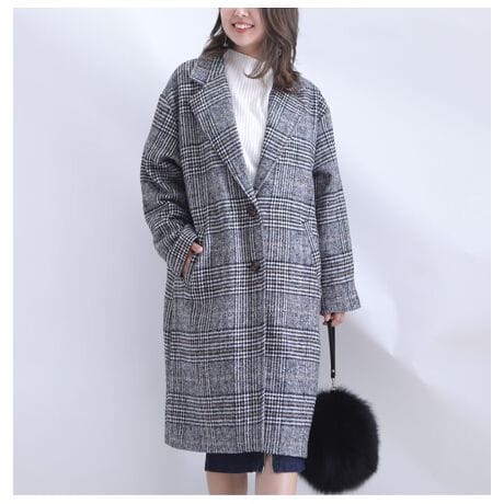 グレンチェック柄チェスターコート