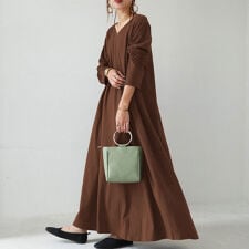 【LL-6L】カットソーマキシ丈ワンピース 大きいサイズ レディース ワンピース カットソー 長袖