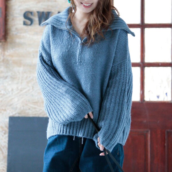 【美品】エルメネジルドゼニア　ニット　ハーフジップ　大きいサイズ　千鳥格子　XL 美品】エルメネジルドゼニア ニット ハーフジップ 大きいサイズ